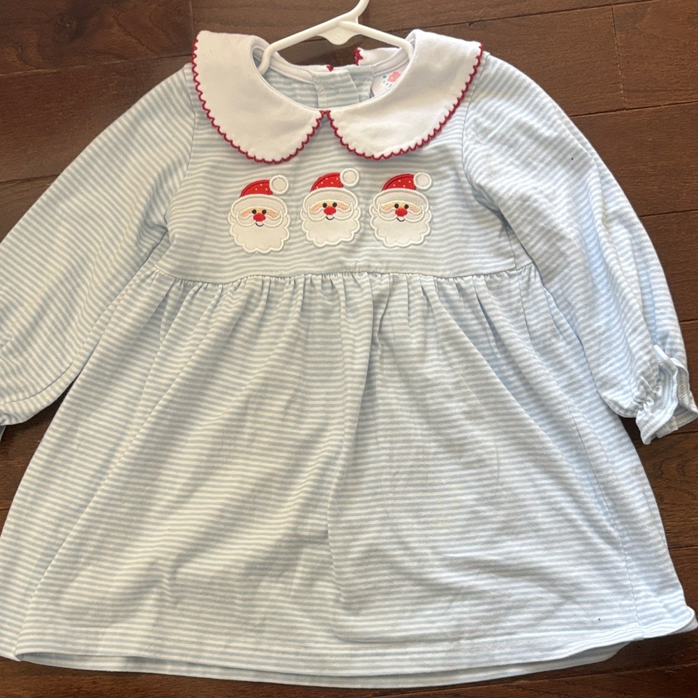 Stitchy Fish Striped Santa Claus Dress for Kids